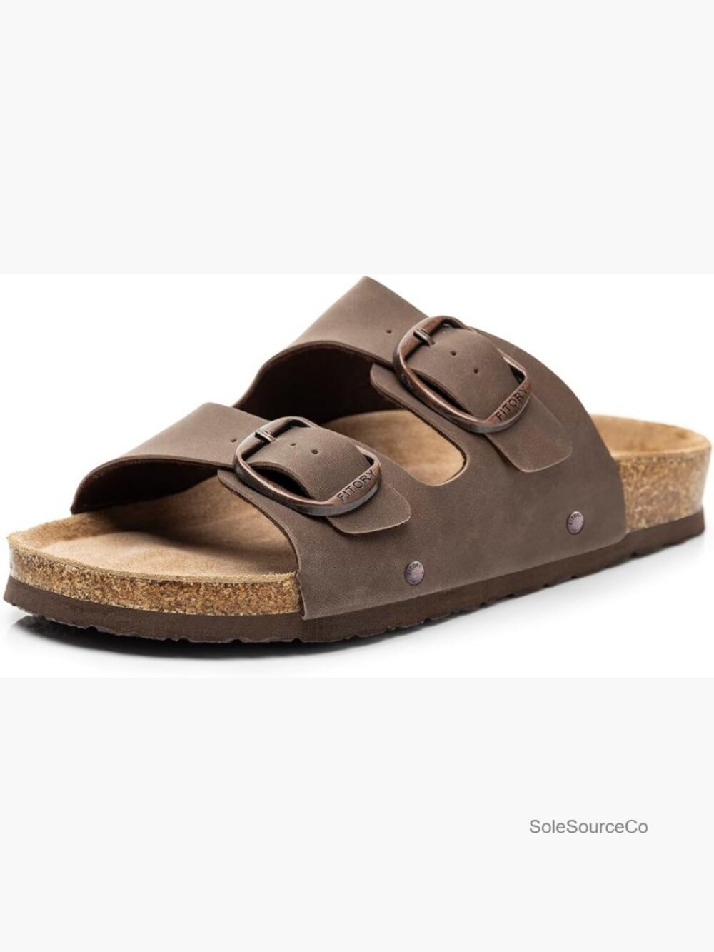 Womens Flat Sandals with Cork Footbed Arch Support Slides Slip On